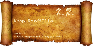 Knop Rozália névjegykártya